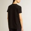 T-shirt da donna dal taglio regolare con effetto consumato, in nero