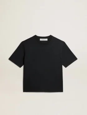 T-shirt in nero lavato con logo rovesciato sul retro - Capsule Jersey