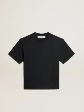 T-shirt in nero lavato con logo rovesciato sul retro - Capsule Jersey