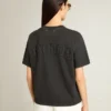 T-shirt in nero lavato con logo rovesciato sul retro - Capsule Jersey