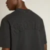 T-shirt in nero lavato con logo rovesciato sul retro - Capsule Jersey