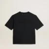 T-shirt in nero lavato con logo rovesciato sul retro - Capsule Jersey