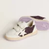 Teen Ball Star in glitter viola con stella in pelle bianca e linguetta sul tallone