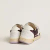 Teen Ball Star in glitter viola con stella in pelle bianca e linguetta sul tallone