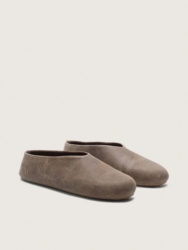 Tierra da donna in pelle scamosciata color kaki