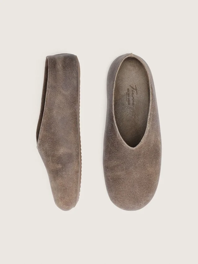Tierra da donna in pelle scamosciata color kaki