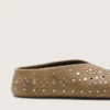 Tierra da uomo in pelle scamosciata color kaki con borchie argentate