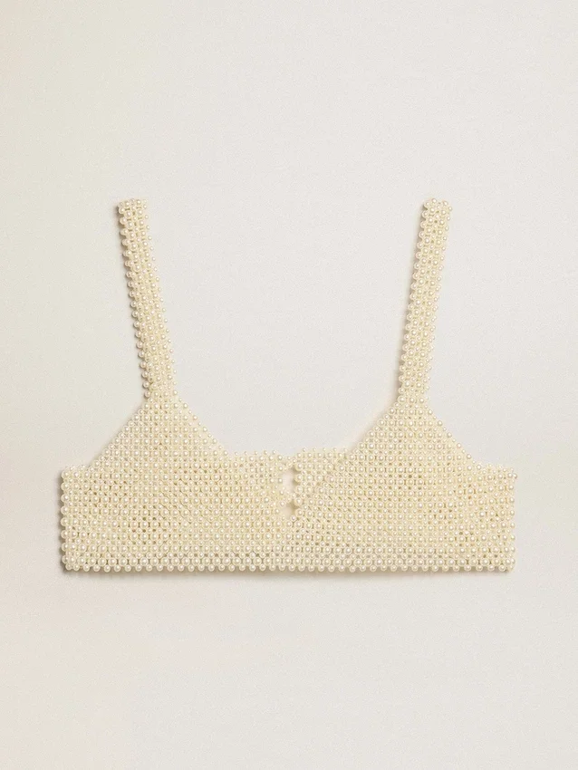 Top da donna con filo di perle