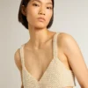 Top da donna con filo di perle