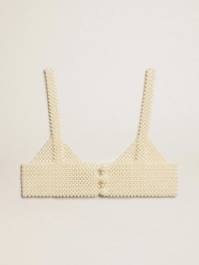 Top da donna con filo di perle