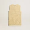 Top in maglia a rete con paillettes e dettagli a contrasto