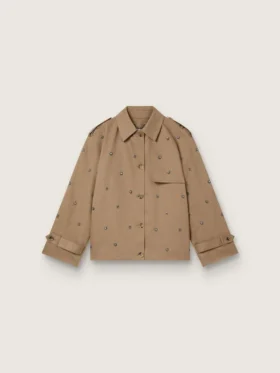 Trench da donna oversize con cristalli