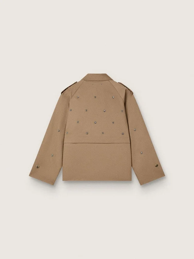 Trench da donna oversize con cristalli