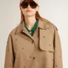 Trench da donna oversize con cristalli