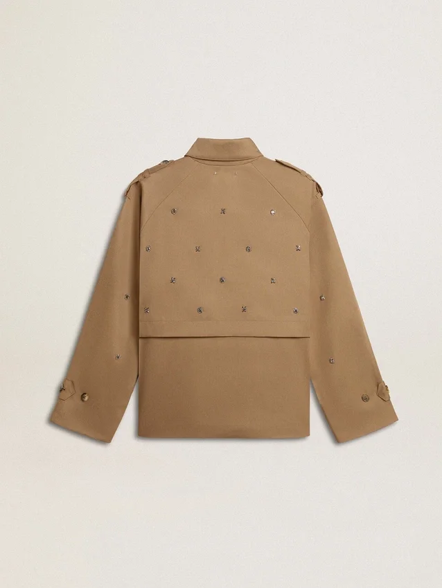 Trench da donna oversize con cristalli