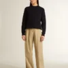 True-Star da donna in pelle nappa bianca con stella dorata e linguetta sul tallone in pelle scamosciata beige