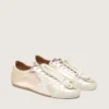 True-Star da donna in pelle platino metallizzata con stella in pelle scamosciata grigio chiaro