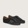True-Star da donna in pelle scamosciata nera con cristalli Swarovski e stella in pelle nera