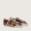 True-Star da uomo in naplak bordeaux con stella in pelle scamosciata e linguetta sul tallone in nappa argentata