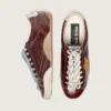 True-Star da donna in naplak bordeaux con stella in pelle scamosciata e linguetta sul tallone in nappa argentata