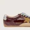 True-Star da donna in naplak bordeaux con stella in pelle scamosciata e linguetta sul tallone in nappa argentata