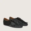 True-Star da uomo in pelle scamosciata nera con cristalli Swarovski e stella in pelle nera