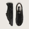True-Star da uomo in pelle scamosciata nera con cristalli Swarovski e stella in pelle nera