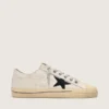 V-Star da uomo con stella in pelle scamosciata nera e scritta ricamata