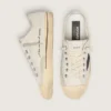 V-Star da donna con stella in pelle scamosciata nera e scritta ricamata