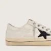 V-Star da donna con stella in pelle scamosciata nera e scritta ricamata