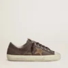 V-Star da donna in nabuk marrone con stella in pelle scamosciata color tabacco