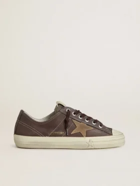 V-Star da donna in nabuk marrone con stella in pelle scamosciata color tabacco