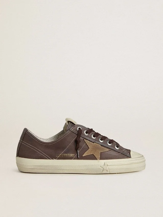 V-Star da donna in nabuk marrone con stella in pelle scamosciata color tabacco