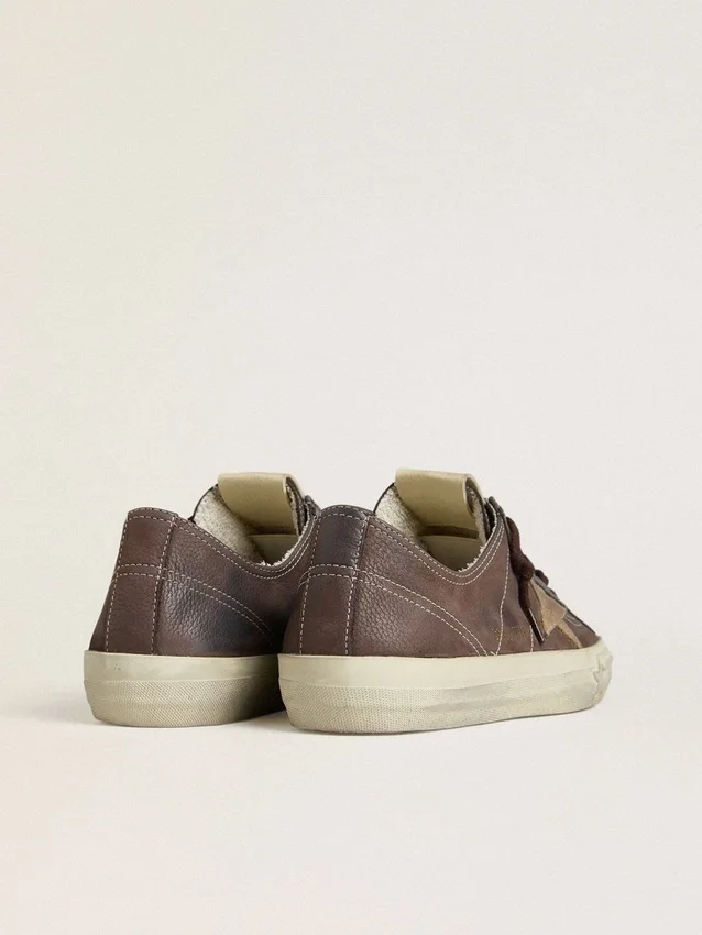 V-Star da donna in nabuk marrone con stella in pelle scamosciata color tabacco