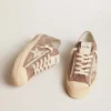 V-Star da donna in pelle scamosciata grigio tortora con stella in pelle grigio chiaro