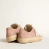 V-Star da donna in pelle scamosciata rosa con stella in pelle color crema