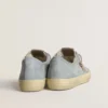 V-Star da donna in tela azzurra con stella in pelle grigio tortora