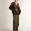 V-Star da uomo con stella in pelle scamosciata nera e scritta ricamata