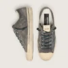 V-Star da uomo in pelle scamosciata nera con stella in pelle nera