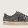V-Star da uomo in pelle scamosciata nera con stella in pelle nera