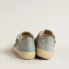V-Star da uomo in tela azzurra con stella in pelle grigio tortora