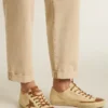 V-Star da uomo in tela color crema con stella in pelle color tabacco