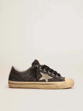 V-Star da uomo in tela nera con stella e tallone grigio ghiaccio