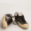 V-Star da uomo in tela nera con stella e tallone grigio ghiaccio
