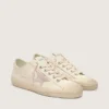 V-Star in pelle nappa beige con stella in pelle scamosciata rosa antico