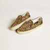 VCE Penstar da donna in pelle di pony con stampa leopardata e linguetta sul tallone in pelle nera