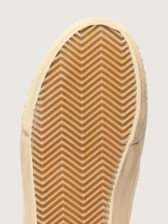 VCE Penstar da donna in pelle scamosciata beige e paillettes color perla