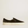 VCE Penstar da donna in pelle scamosciata nera con linguetta sul tallone in pelle nera