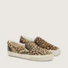 VCE Penstar da uomo in pelle di pony con stampa leopardata e linguetta sul tallone in pelle nera