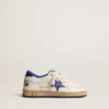 Young Ball Star con stella in pelle metallizzata blu e linguetta sul tallone